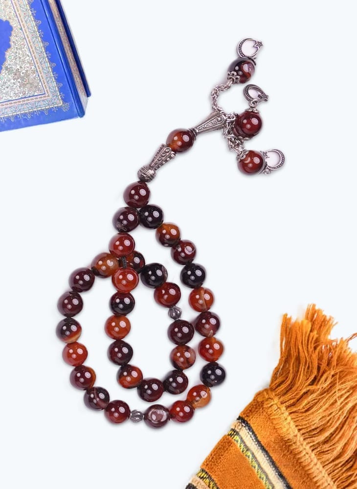 Select Brown marble Tasbeeh — Premium Fabric