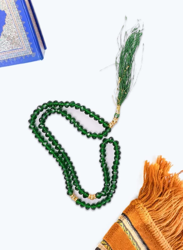 Premium Emerald Green Crystal Tasbeeh — Premium Crystal Bead
